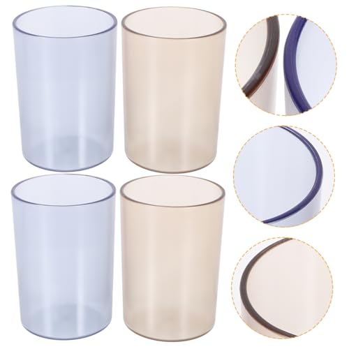 CLISPEED Zahnbürstenbecher 4 Stücke Wiederverwendbare Mundwasserbecher aus Sicherem Kunststoff Badezimmerbecher für Zahnpasta und Zahnbürsten Leicht und Tragbar für Zuhause und Reisen von CLISPEED