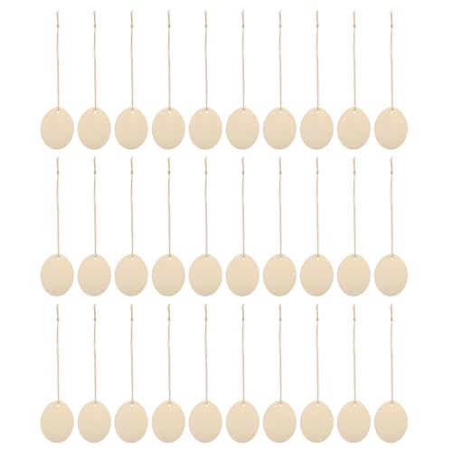 CLISPEED 40 Stück Easter Wooden Egg Cutouts DIY Holzanhänger für Osterdekoration Leicht zu Bemalen Verwenden für Bastelprojekte und Partys Hängend an Türen Wänden oder Fenstern von CLISPEED