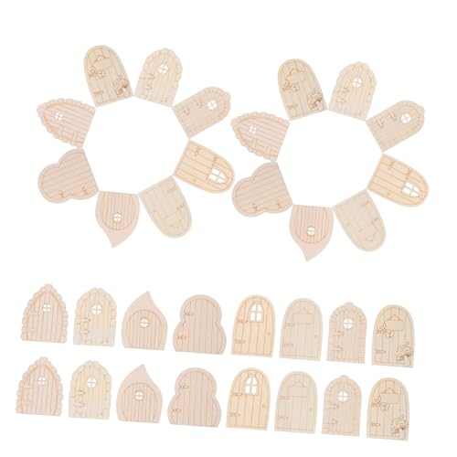 CLISPEED 40 Stück Teiliges Holz Miniatur Garten Türen für Baumdeko DIY Basteln Wand Party Hochzeit Geburtstag Dekoration von CLISPEED