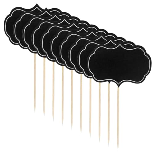 CLISPEED 48 Stück Teiliges Beschreibbares Kreidetafel Cupcake Picks Kreative Käse Topper Buffet Sticks für Hochzeit Party Geburtstag Wiederverwendbare Tischkarten Schilder von CLISPEED
