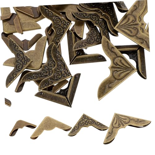 CLISPEED 48 Stück Teiliges Metall Buch Eckenschutz Vintage Stil Dekorative Buchecken Schutz für Fotoalben Notizbücher Ordner und Scrapbooks Langlebige Randabdeckung Antike Buchumschläge von CLISPEED