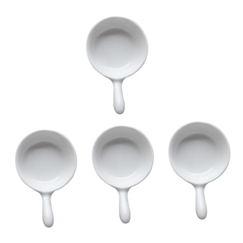CLISPEED 4Stücke Keramik Sauce Halter mit Griffen Dipschalen für Sojasauce Tomatensauce und Wiederverwendbare Leicht zu Reinigende Dip Schalen Weiß von CLISPEED