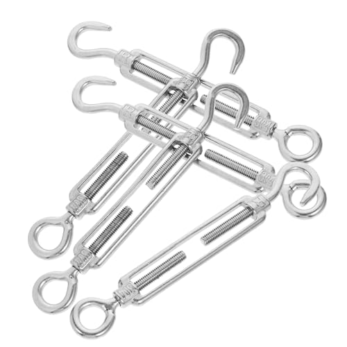 CLISPEED 5 Stück Edelstahl Drahtseil Spanner Verstellbare Seilspannung für Stahlseil Silberfarbene Turnbuckle mit Robuste Spannschlösser für Drahtspannung und Seilregulierung CLISPEED 5 Stück Edelstahl Drahtseil Spanner Verstellbare Seilspannung für Stahlseil Silberfarbene Turnbuckle mit Robuste Spannschlösser für Drahtspannung und Seilregulierung von CLISPEED