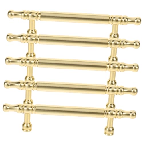 CLISPEED 5 Stück Goldfarbene Möbelgriffe Robuste Schrankgriffe mit Lochabstand Elegante Türgriffe für Küchenschränke Kommoden Ankleidezimmer Einfache Montage Vielseitig Einsetzbar von CLISPEED