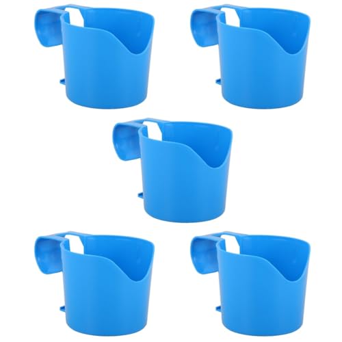 CLISPEED 5 Stück Pool Getränkehalter Runder Kunststoff Becherhalter für Poolrand Stabiler Getränkehalter für Bier Soda und Einfacher Einbau für Strand und Party Events von CLISPEED