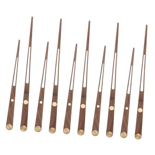 CLISPEED 5 Stück Teiliges Große Holz Uhrzeiger aus Schwarzem Walnussholz mit Messing Langlebig und Bruchfest DIY Uhrzeiger Ersatz für Wanduhren mit Wellenaufnahme von CLISPEED