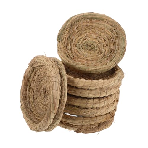 CLISPEED 5stücke Kaninchen Stroh Nest Woven Stroh Schlafen Bett Kleine Tiere Nest Vogel Woven Platz Für Hühner Eierlegen Robust Atmungsaktiv Komfortabel Sichere Umgebung von CLISPEED