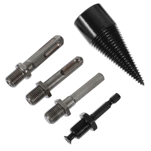 CLISPEED 5 Stück Teiliges Holzspalter bohrerset aus Kohlenstoffstahl Hitzebehandelte Oberfläche für Weniger Reibung Robust und Verschleißfest Effizientes Holzspalten werkzeug für von CLISPEED