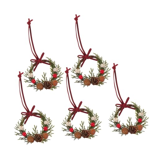 CLISPEED 5 Stück Teiliges Mini Weihnachtskranz Realistische Kleine Kränze mit Filigranen Details Vielseitig für Fenster Türen Schränke Puppenhäuser Festliche Dekoration CLISPEED 5 Stück Teiliges Mini Weihnachtskranz Realistische Kleine Kränze mit Filigranen Details Vielseitig für Fenster Türen Schränke Puppenhäuser Festliche Dekoration von CLISPEED
