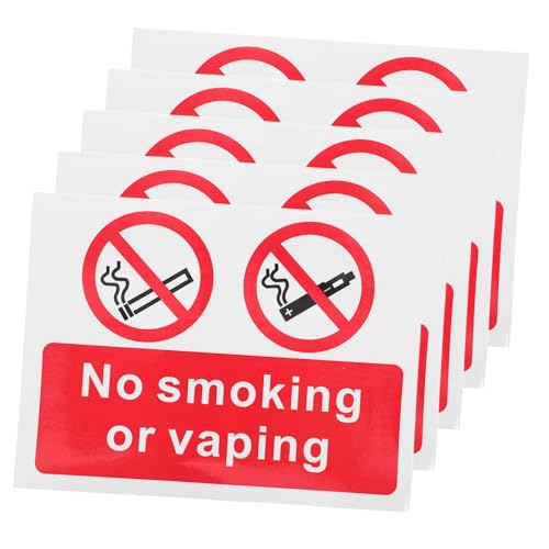 CLISPEED 5 Stück Teiliges No Smoking Warnschild Selbstklebende Rauchverbot Aufkleber mit Klarem Sicherheitswarnhinweis Wetterfest und Vielseitig Einsetzbar für Büro Hotel Restaurant und CLISPEED 5 Stück Teiliges No Smoking Warnschild Selbstklebende Rauchverbot Aufkleber mit Klarem Sicherheitswarnhinweis Wetterfest und Vielseitig Einsetzbar für Büro Hotel Restaurant und von CLISPEED