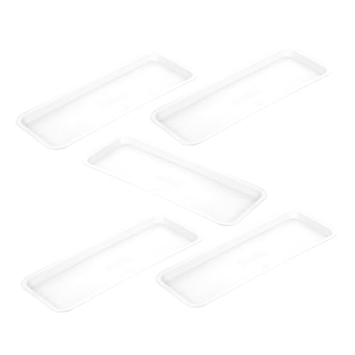 CLISPEED 5 Stück Teiliges Pflanztablett Rechteckige Pflanzschalen aus Robustem PP Kunststoff Wasserfeste Tropfschalen für Topfpflanzen als Untersetzer für Rechteckige Blumentöpfe von CLISPEED