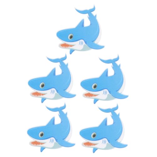 CLISPEED 5 Stück Teiliges Rutsch Badewannen Aufkleber aus Langlebigem Peva Mattes Finish für Sicheren Halt Cartoon Hai Design für Bad Dusche Fliesen und Rutschige Böden von CLISPEED