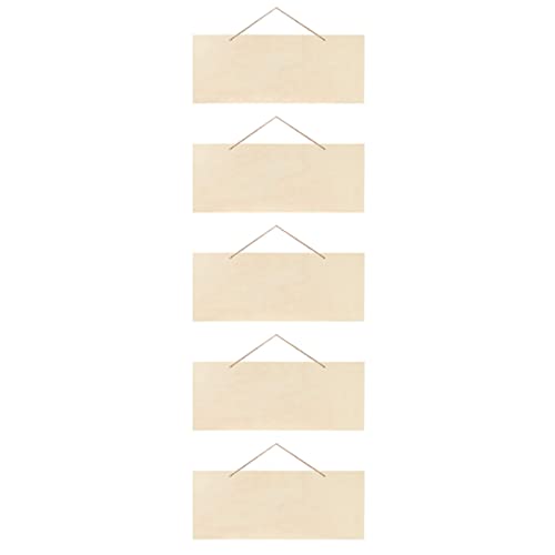 CLISPEED 5 Stück Teiliges Set Unbehandeltes Holzschild zum Aufhängen Blanko Holzplakette für DIY Bastelprojekte Geeignet für Weihnachten Geburtstage und Mehr von CLISPEED