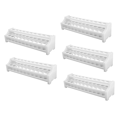 CLISPEED 5 Stück Tropfhalter vielzweckleiter the hole weinbar bartwachs leiste schnapsbar Teströhrenhalter Reagenzglas Rohrhalter Halter für Reagenzgläser Stand Testrohrregal Plastik Weiß von CLISPEED