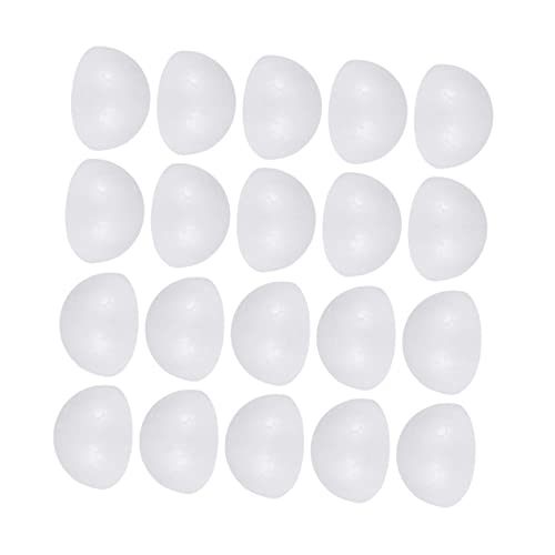 CLISPEED 50 Stück Ballschaumzubehör Ball Handwerk Halbkugel Halbkreis Pompons Ornament Party Zubehör basteln Kinderballhandwerk Halbrunder Schaumstoff Handwerksdekoration Blumenschwamm Weiß von CLISPEED