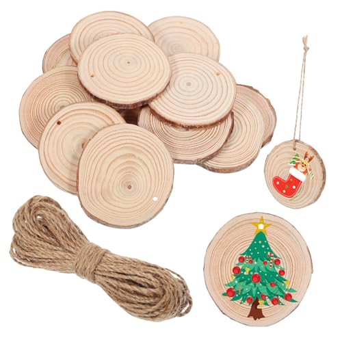CLISPEED 50 Stück Holzscheiben mit Juteschnur Vorgelochte Naturholzscheiben zum Basteln DIY Holzornamente für Hochzeit Wanddeko Malen und Handwerk CLISPEED 50 Stück Holzscheiben mit Juteschnur Vorgelochte Naturholzscheiben zum Basteln DIY Holzornamente für Hochzeit Wanddeko Malen und Handwerk von CLISPEED