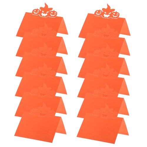 CLISPEED 50 Stück Pumpkin Seating Cards aus Papier mit Herbstlichem Kürbisdesign Faltbare Tischkarten für Thanksgiving Halloween Hochzeiten Dinnerpartys und Festliche Bankette von CLISPEED