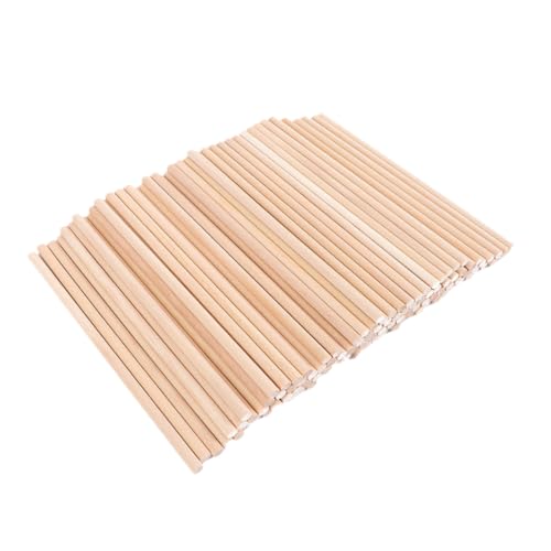 CLISPEED 50 Stück Runde Holzstäbe Naturbelassene Bastelstäbe DIY Handwerksmaterialien Glatte Oberfläche für Modellbau Schulprojekte und Kreative Hobbyarbeiten von CLISPEED