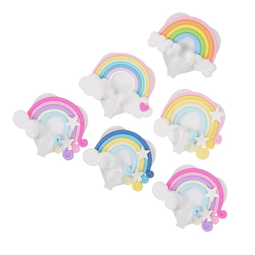 CLISPEED 6 Stck Teiliges Dekorative Wandhaken in Regenbogenfarben Kreative Herzform Vielseitig für Kleidung Handtücher Schlüssel Platzsparend und Einfach zu Montieren Robust und Sicher von CLISPEED
