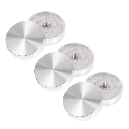 CLISPEED 6 Stück Aluminium Scheiben Rund Glasplatten Adapter für Tischbeine Stabile Tischplatten Halterung Rostfrei Fein Verarbeitet Geeignet für Wohn und Büromöbel von CLISPEED
