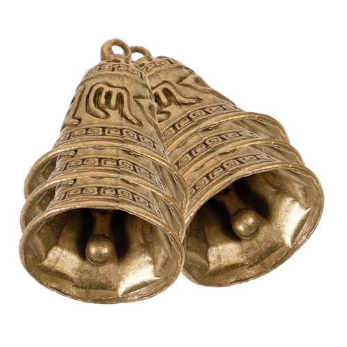 CLISPEED 6 Stück Retro Bell Dekorationen Alte Handwerkliche Glocken Bronze Windspiel Glocken Windglocken Im Freien Glocken Für Das Handwerk Hängende Glockenspiele Kaffee Zinklegierung von CLISPEED