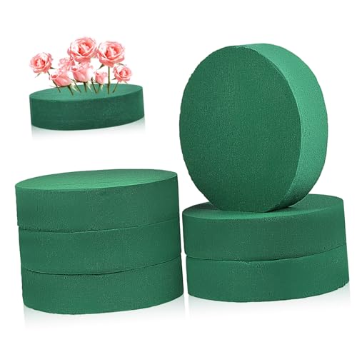 CLISPEED 6 Stück Runde Steckmasse Zylinderform Blumenschaum für Frische und Künstliche Blumen Feuchtigkeitsbindend Zuschneidbar für DIY Blumenarrangements und Dekorationen von CLISPEED