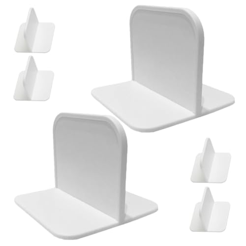 CLISPEED 6 Stück Selbstklebende Regalbodenträger Starke Verschleißfeste Klebehalterungen für Schrank Bücherregal Küchen und Badmöbel Bohrfreie Montage Weiß Einsetzbar von CLISPEED