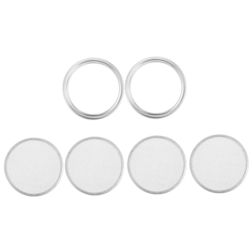 CLISPEED 6 Stück Sprout Deckel aus mit Netz für Mason Jar Siebdeckel für Keimung Passend für Öffnungen Einfache und Teiliges mit Deckeln und Dichtungen von CLISPEED