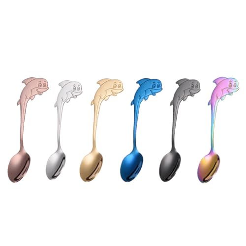 CLISPEED 6 Stück Teiliges Cartoon Kaffeelöffel aus Delfinform Multifunktionale Teelöffel für Dessert Kaffee und Langlebig und Rostfrei CLISPEED 6 Stück Teiliges Cartoon Kaffeelöffel aus Delfinform Multifunktionale Teelöffel für Dessert Kaffee und Langlebig und Rostfrei von CLISPEED