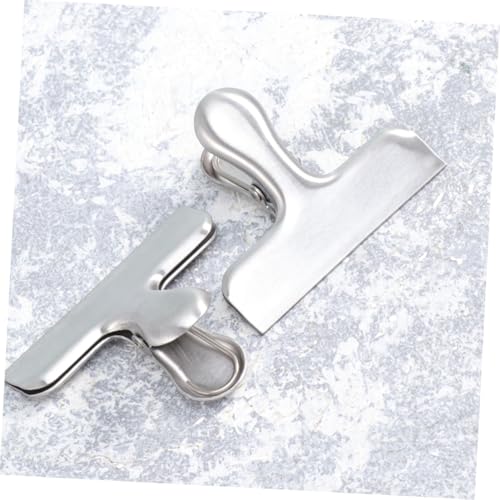 CLISPEED 6 Stück Teiliges Edelstahl Beutelclips Robuste Luftdichte Lebensmittelverschlüsse Wiederverwendbare Verschlussklammern für Küche Büro und Haushalt Starke Federkraft Kratzfest von CLISPEED