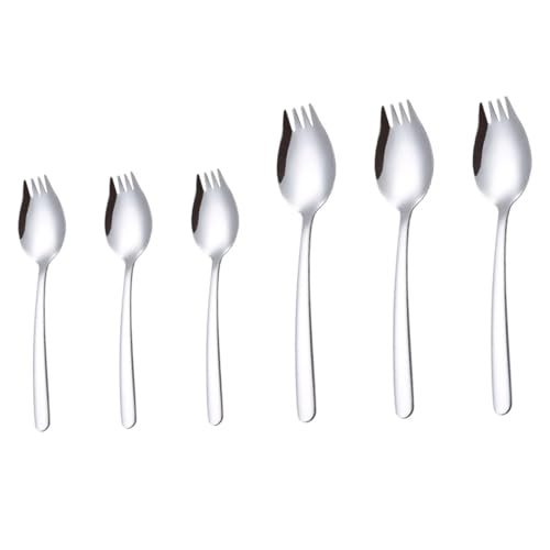 CLISPEED 6 Stück Teiliges Edelstahl Salat Spork Lebensmittelecht Robust und Vielseitig für Salate Obst und Desserts Spülmaschinenfest Ergonomisch Geformt für Erwachsene CLISPEED 6 Stück Teiliges Edelstahl Salat Spork Lebensmittelecht Robust und Vielseitig für Salate Obst und Desserts Spülmaschinenfest Ergonomisch Geformt für Erwachsene von CLISPEED