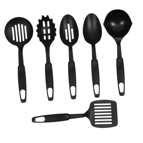 CLISPEED 6 Stück Teiliges Nylon Küchenutensilien Set Hitzebeständige Kochlöffel Ergonomisch Robust Für Haushalt Nonstick Kochgeschirr von CLISPEED