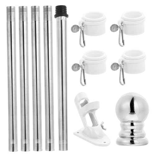CLISPEED 6 Stück Teiliges Rostfreies Edelstahl Fahnenmast Set mit Halterung für Haus Garten Balkon Stabiles Outdoor Flaggenständer Set für Vielseitige Anwendungen CLISPEED 6 Stück Teiliges Rostfreies Edelstahl Fahnenmast Set mit Halterung für Haus Garten Balkon Stabiles Outdoor Flaggenständer Set für Vielseitige Anwendungen von CLISPEED