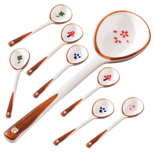 CLISPEED 8 Stück Teiliges Keramik suppenlöffel mit Langem Griff Wiederverwendbare Esslöffel für Handbemalt mit Bunten Motiven Geeignet für Suppe Brei Reis und Desserts Robust und Dekorativ CLISPEED 8 Stück Teiliges Keramik suppenlöffel mit Langem Griff Wiederverwendbare Esslöffel für Handbemalt mit Bunten Motiven Geeignet für Suppe Brei Reis und Desserts Robust und Dekorativ von CLISPEED