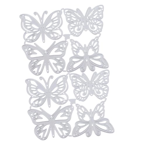 CLISPEED 8 Stück Teiliges Schmetterling stanzschablonen Carbonstahl Langlebige Prägeschablonen für DIY Papierbasteln Album Cutting Dies für Kreative Handarbeiten und Scrapbooking von CLISPEED