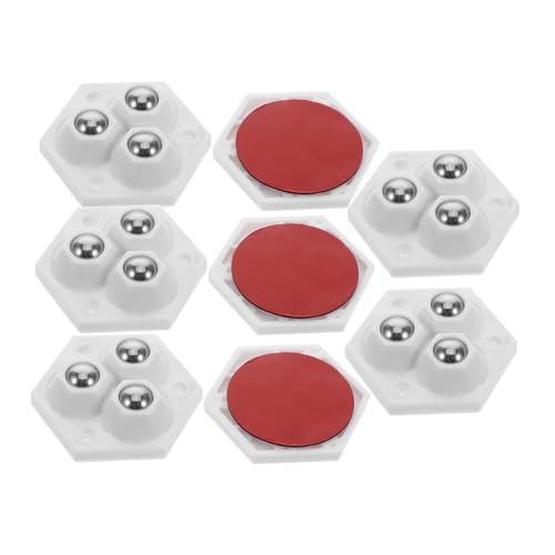 CLISPEED 8 Stück Teiliges Selbstklebende Mini lenkrollen Schwenkbar für Möbel Aufbewahrungsboxen und Kleine Küchengeräte Weiße mit Einfacher Montage von CLISPEED