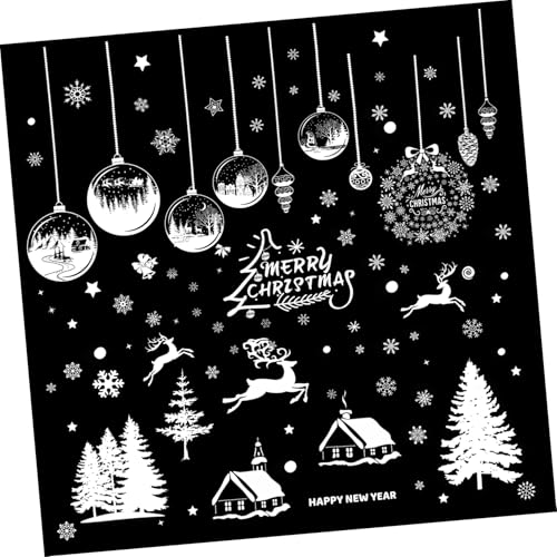 CLISPEED 9 Blätter Weihnachtsfenstersticker Teiliges Selbstklebend mit Schneeflocken Sternen Glocken aus PVC Statisch Haftend Wiederverwendbar für Fenster Türen Wände Festliche CLISPEED 9 Blätter Weihnachtsfenstersticker Teiliges Selbstklebend mit Schneeflocken Sternen Glocken aus PVC Statisch Haftend Wiederverwendbar für Fenster Türen Wände Festliche von CLISPEED