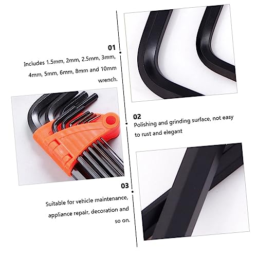 CLISPEED 9 Stück Teiliges Innensechskant werkzeugset mit Kugelkopf Verschleißfest Rostfrei Hoher Härtegrad Geeignet für Auto Werkstatt Cnc und Holzbearbeitung von CLISPEED