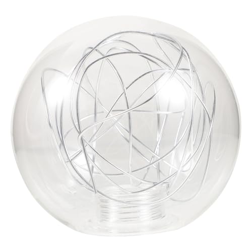 CLISPEED Aluminium Draht Lampenschirm Ømm Transparent Glas Kugel Ersatz Lampenschirm für Pendelleuchte Kronleuchter Eleganter Runder mit Silberfarbenem Draht für Wohnzimmer Büro von CLISPEED
