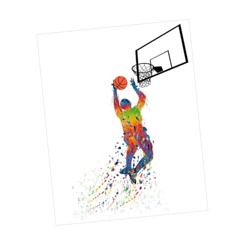 CLISPEED Basketball Wandtattoo Selbstklebend Wassermalerei Sport Wandsticker Entfernbare Wanddeko Wohnzimmer Schlafzimmer Kinderzimmer von CLISPEED