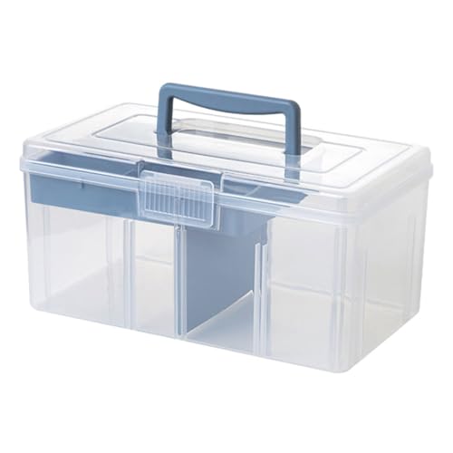 CLISPEED Bastelbedarf Aufbewahrungsbox Tragbarer Nähkasten mit Design Doppellagiger Organizer für Kunsthandwerksbedarf Robust für Zuhause und Unterwegs von CLISPEED