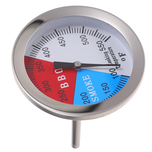 CLISPEED Bbq Grillthermometer mit Doppel sensor Zuverlässiges Ofenthermometer für Holzkohlegrill und Smoker Leicht Ablesbar Schnelle Reaktion für Präzise Temperaturkontrolle Beim Grillen von CLISPEED