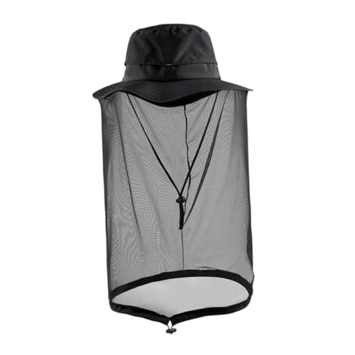 CLISPEED Beekeeping Hut mit Insektenschutz netz Gesichtsschutz Leicht Wasserabweisend Atmungsaktiv für Camping Angeln Gartenarbeit und Outdoor aktivitäten Schwarz von CLISPEED