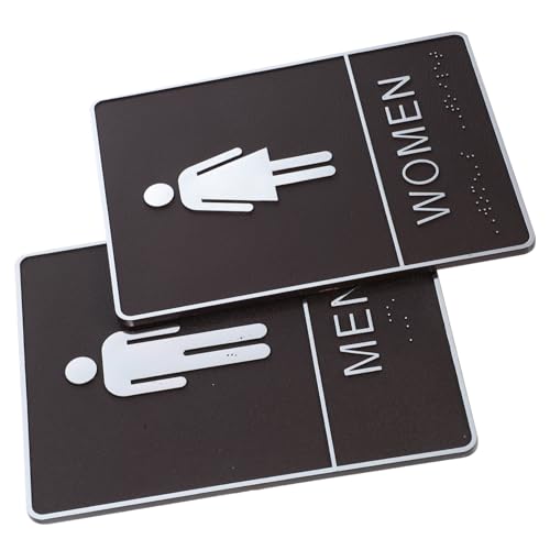 CLISPEED Braille Wc Schild aus Robustem Acryl mit Selbstklebender Rückseite Minimalistisches Design Einfache Montage Geschlechtskennzeichnung für Herren Damen Toiletten in Büro und von CLISPEED