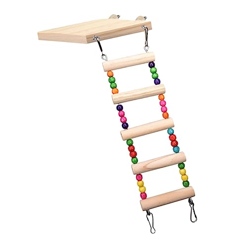 CLISPEED Bunte Holzleiter für Papageien Klettergerüst mit Schaukelfunktion Vogelspielzeug für Wellensittiche Nymphensittiche und Kleine Vögel Geeignet Spielerische Beschäftigung und CLISPEED Bunte Holzleiter für Papageien Klettergerüst mit Schaukelfunktion Vogelspielzeug für Wellensittiche Nymphensittiche und Kleine Vögel Geeignet Spielerische Beschäftigung und von CLISPEED