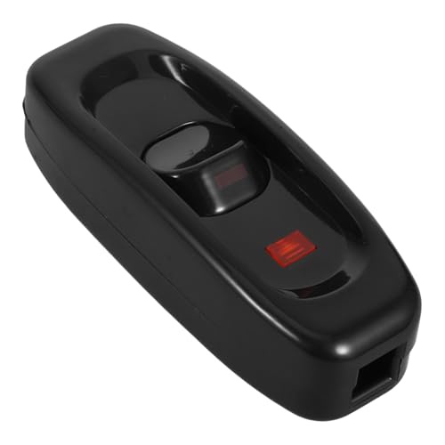 CLISPEED Cord Switch für Tischlampe mit Roter LED Kontrollleuchte Inline Drucktastenschalter Einfache Installation Vielseitig Kompatibel für Schlafzimmer Büro und Wohnbereich von CLISPEED