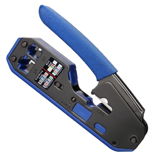 CLISPEED Crimpzange Pass Through Crimper für Cata Cate Netzwerkkabel mit Kabelschneider und Abisolierzange Ergonomisches Metallwerkzeug für Präzises Abmanteln und Crimpen CLISPEED Crimpzange Pass Through Crimper für Cata Cate Netzwerkkabel mit Kabelschneider und Abisolierzange Ergonomisches Metallwerkzeug für Präzises Abmanteln und Crimpen von CLISPEED