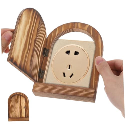 CLISPEED Dekorativer Holz Schalterabdeckung Türform Selbstklebend Lichtschalter Schutz Sicherung Wanddeko für Schlafzimmer Küche Badezimmer CLISPEED Dekorativer Holz Schalterabdeckung Türform Selbstklebend Lichtschalter Schutz Sicherung Wanddeko für Schlafzimmer Küche Badezimmer von CLISPEED