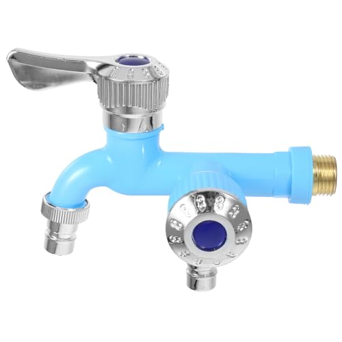 CLISPEED Doppel Auslauf Wasserhahn aus Metall Praktischer Waschmaschinen Wasserverteiler Langlebiger Bad und Küchenhahn Einfache Installation Geeignet für Zuhause Balkon und Waschmaschine von CLISPEED