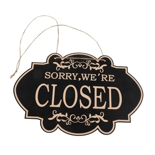 CLISPEED Doppelseitiges Türschild Offen Geschlossen aus Holz Hängeschild mit Band für Geschäft Lesbares Business schild zur Anzeige der Öffnungszeiten Geeignet für Laden Restaurant Büro von CLISPEED